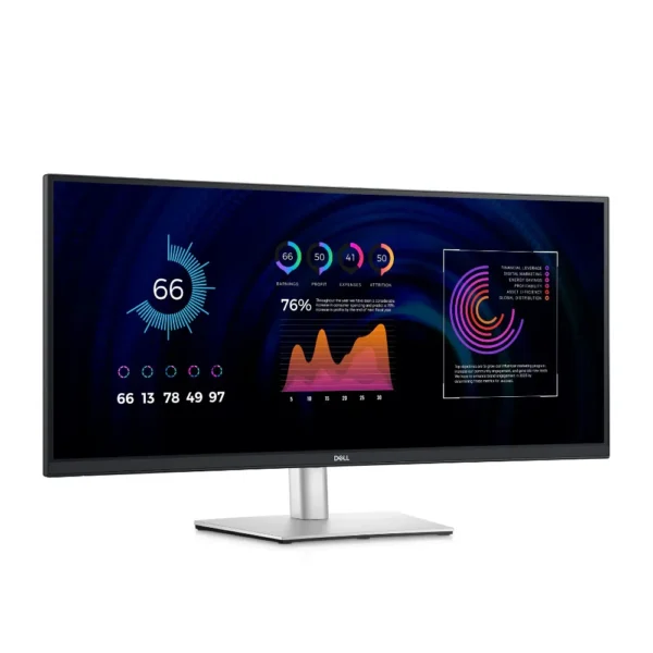 شاشة Dell المنحنية 34 بوصة مع مركز USB-C (طراز P3424WE)