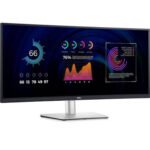 شاشة ديل P3426WEB منحنية 34 بوصة للمؤتمرات المرئية — WQHD، USB-C 90W هَب، RJ45، HDMI، ضمان 3 سنوات