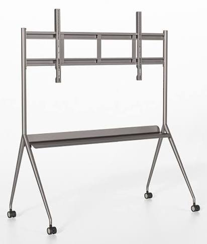 Hikvision DS-D5ABKY2-B — Mobile Trolley Stand for 86″ Interactive Displays, Lockable Wheels, Steel Frame, 135kg Capacity
